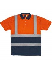 Javlin TWO TONE HI-VIS POLO WITH REFLECTIVE TAPE
