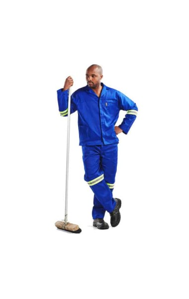 POLYCOTTON HYBRID SUIT ROYAL BLUE REFLECTIVE