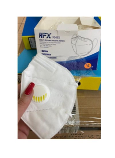 KN95 WITH VALVE FOLD FLAT MASK (95% FILTERING) 10BOX