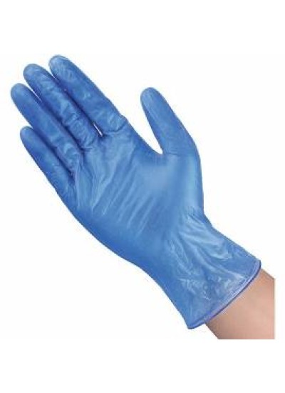 VINYL BLUE EXAMINATION, POWDER FREE, BOX OF 100 GLOVES