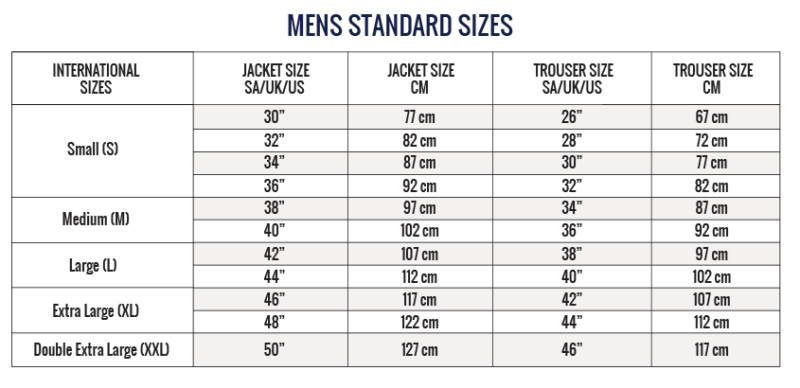 Sweet Size Chart